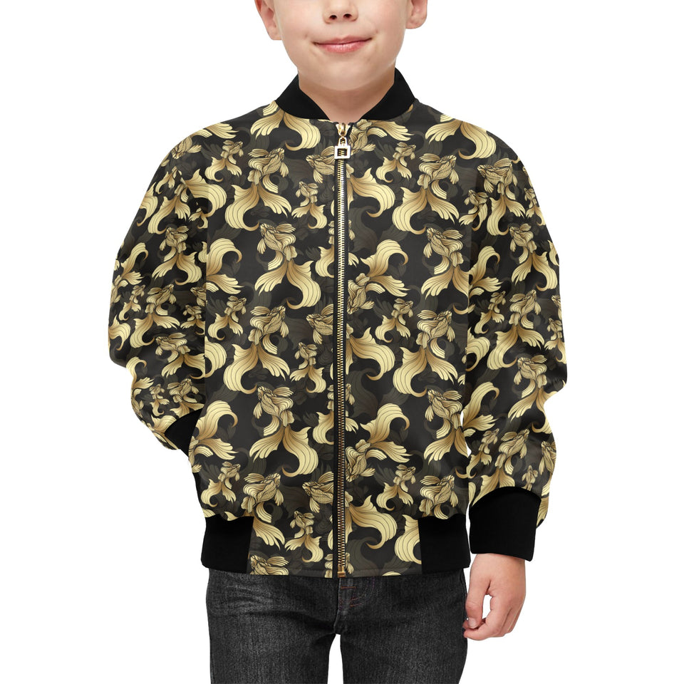 Goldfish Pattern Print Design 01 Kids' Boys' Girls' Bomber Jacket