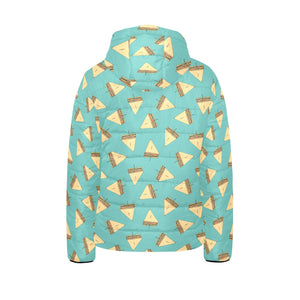 Sandwich Pattern Print Design 03 Kids' Boys' Girls' Padded Hooded Jacket