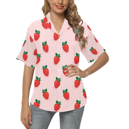 Strawberry beautiful pattern Women's All Over Print Hawaiian Shirt