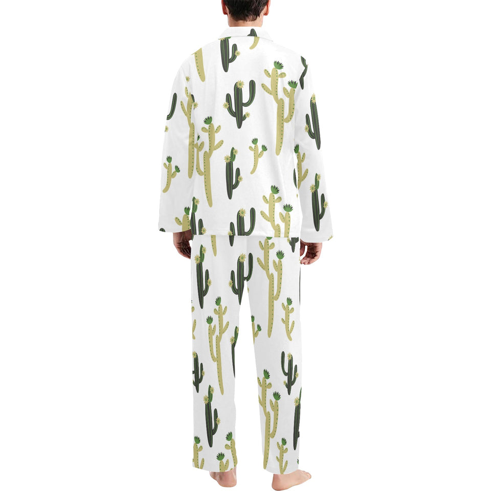 Cute cactus pattern Men's Long Pajama Set