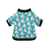Cute sailboat pattern All Over Print Pet Dog Round Neck Fuzzy Shirt