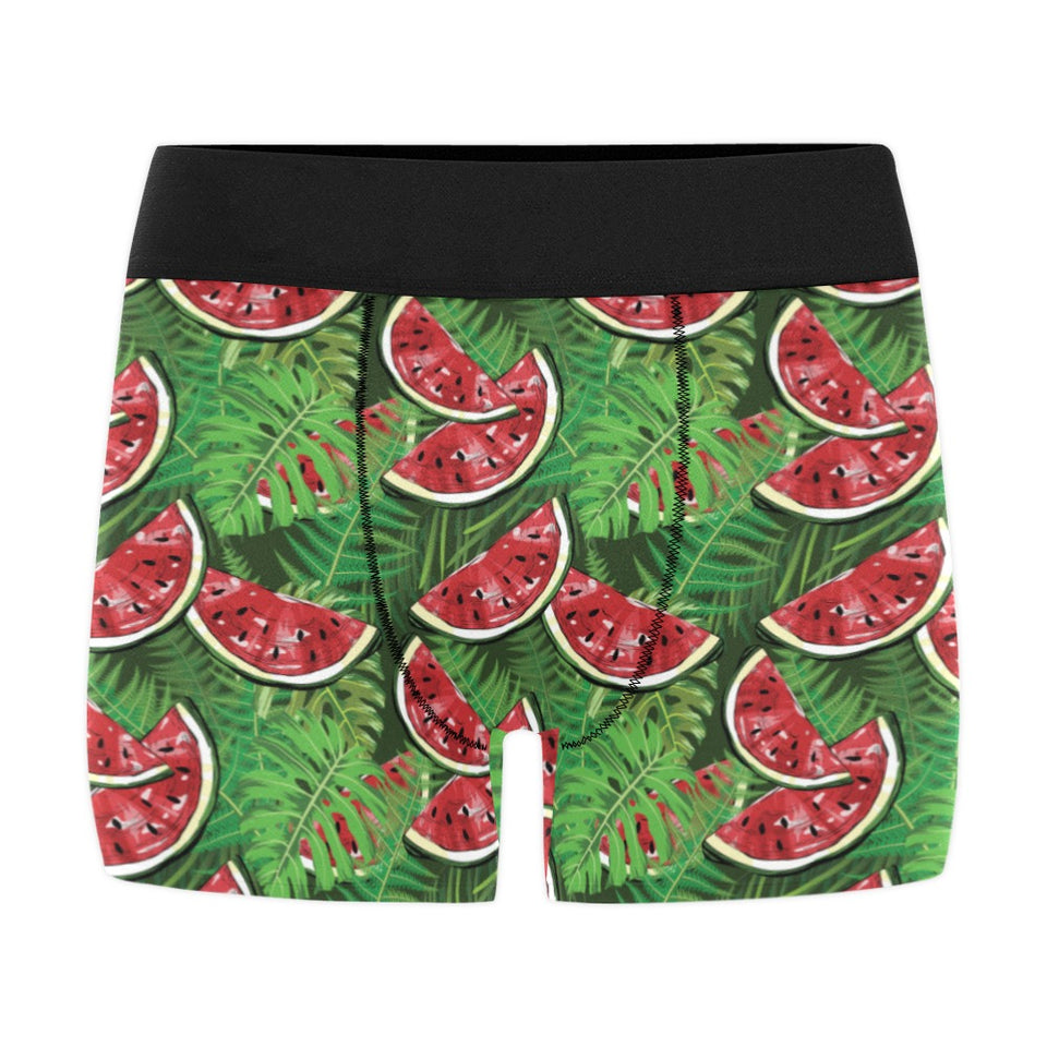 Watermelons tropical palm leaves pattern backgroun Men's All Over Print Boxer Briefs Men's Underwear