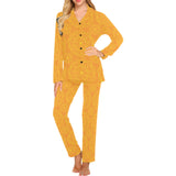 Orange traditional indian element pattern Women's Long Pajama Set