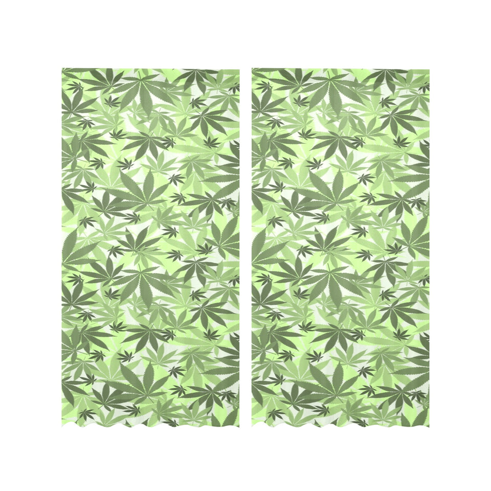Canabis Marijuana Weed Pattern Print Design 01 Gauze Curtain