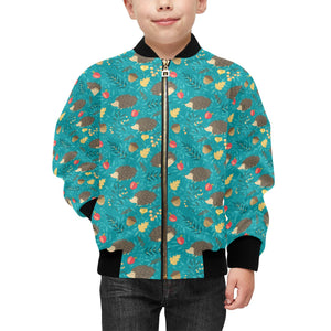 Hedgehog Pattern Print Design 01 Kids' Boys' Girls' Bomber Jacket