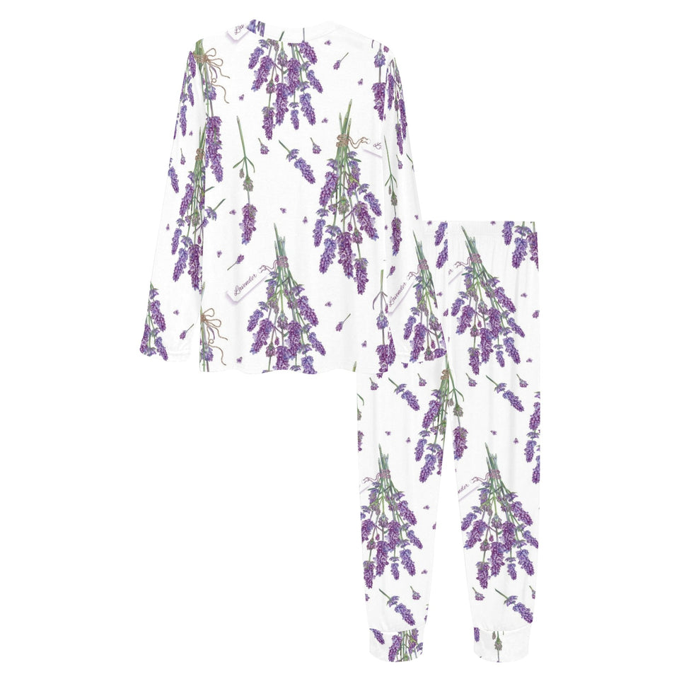 lavender flower design pattern Women's All Over Print Pajama Set