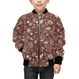 Coffee bean flower pattern Kids' Boys' Girls' Bomber Jacket