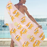 Cute shiba inu dog pattern Beach Towel