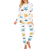 Colorful helicopter pattern Women's All Over Print Pajama Set