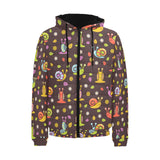 Snail Pattern Print Design 02 Men's Padded Hooded Jacket