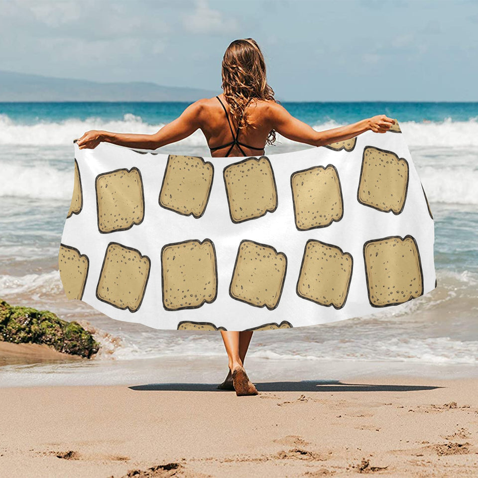 Bread Toast Pattern Print Design 03 Beach Towel
