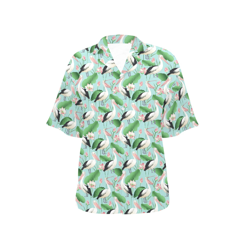 Pelican Pattern Print Design 01 Women's All Over Print Hawaiian Shirt