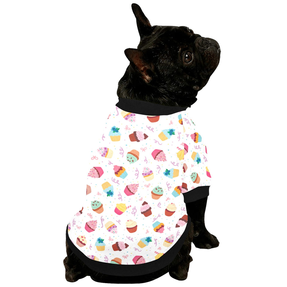 Cake cupcake design pattern All Over Print Pet Dog Round Neck Fuzzy Shirt
