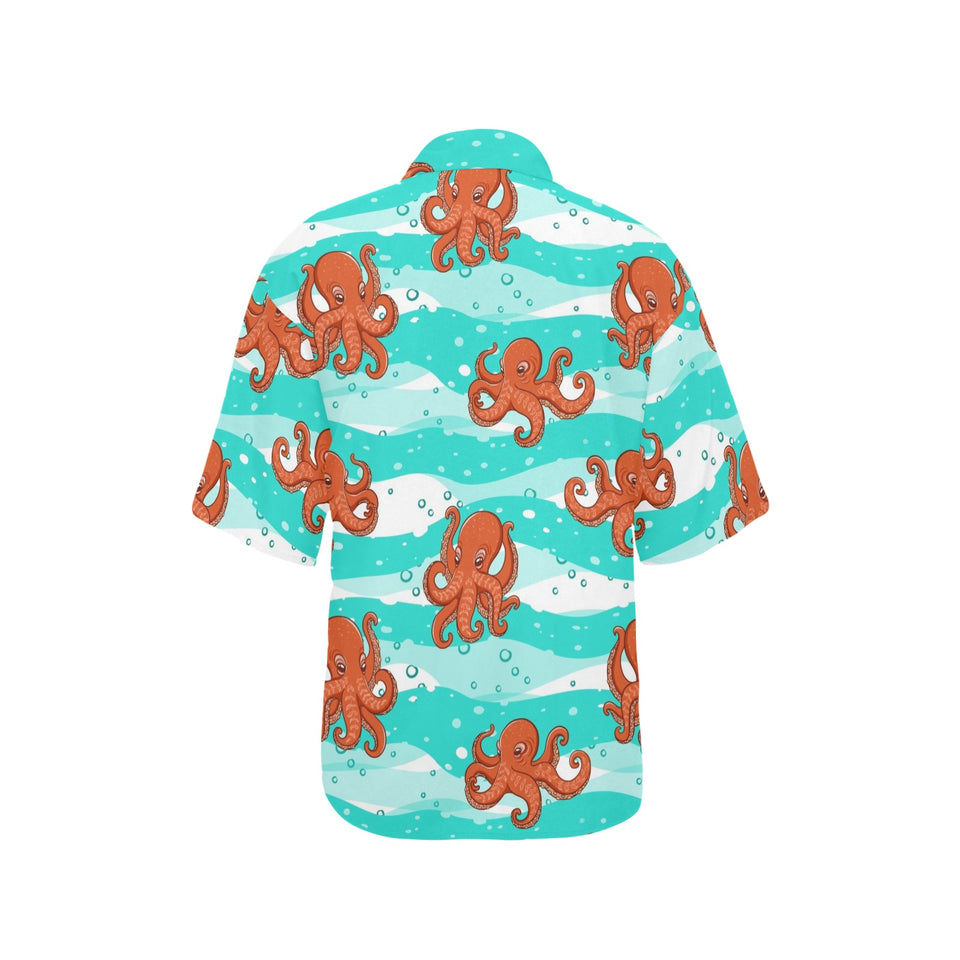 Octopus winter hat garland Fish candy Seaweed Cora Women's All Over Print Hawaiian Shirt