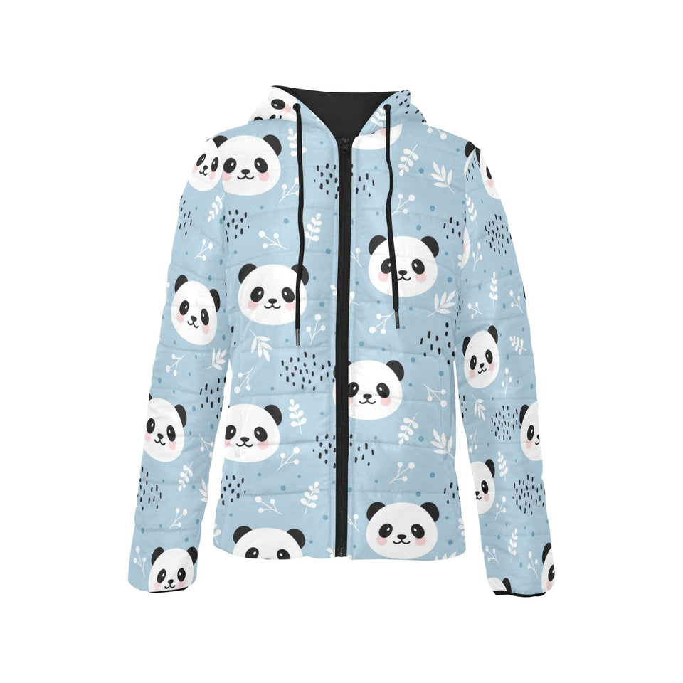Cute panda pattern Women's Padded Hooded Jacket