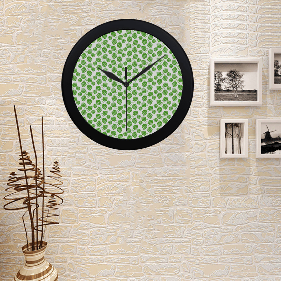 Hop pattern background Elegant Black Wall Clock