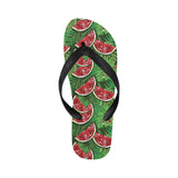 Watermelons tropical palm leaves pattern backgroun Unisex Flip Flops
