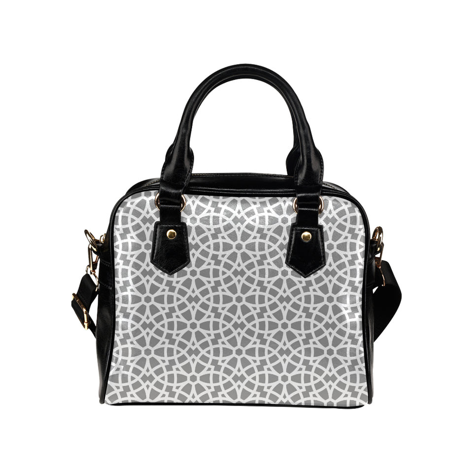 arabic gray pattern Shoulder Handbag