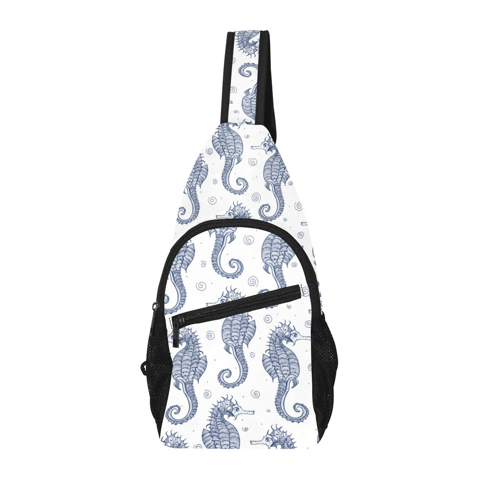 Seahorse pattern background All Over Print Chest Bag