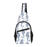 Seahorse pattern background All Over Print Chest Bag