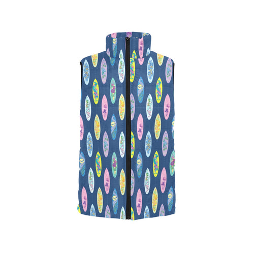 Surfboard Pattern Print Design 03 Women's Padded Vest