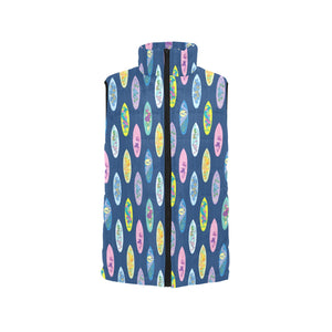 Surfboard Pattern Print Design 03 Women's Padded Vest