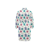 Tea pots Pattern Print Design 05 Men's Long Sleeve Belted Night Robe