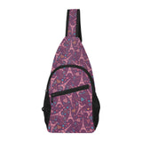 Eiffel Tower Heart Pattern Print Design 04 All Over Print Chest Bag