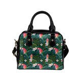 Parrot Palm tree leaves flower hibiscus pattern Shoulder Handbag
