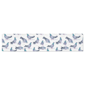 Pigeon Pattern Print Design 03 Table Runner