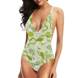 Cute frog dragonfly pattern Women's One-Piece Swimsuit