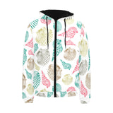 Colorful shell pattern Men's Padded Hooded Jacket