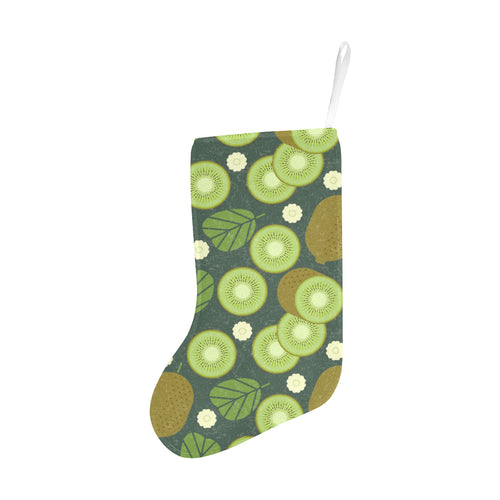 Whole sliced kiwi leave and flower Christmas Stocking