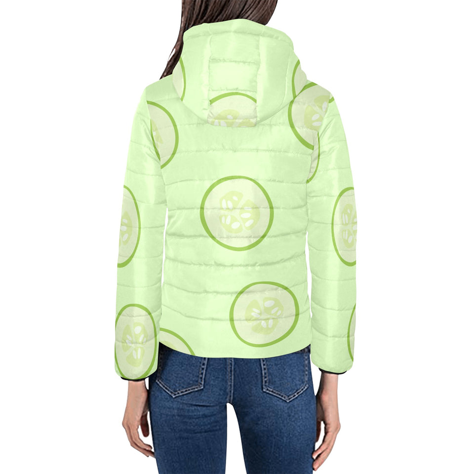 Cucumber pattern Women's Padded Hooded Jacket