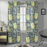 Cute owls leaves pattern Gauze Curtain