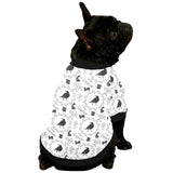 Crows floral wreath rabbit pattern All Over Print Pet Dog Round Neck Fuzzy Shirt