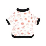 Sushi pattern All Over Print Pet Dog Round Neck Fuzzy Shirt