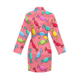 Colorful wrapped candy pattern Women's Long Sleeve Belted Night Robe