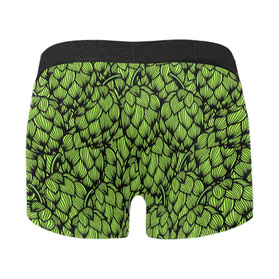 Green hop pattern Men's All Over Print Boxer Briefs Men's Underwear