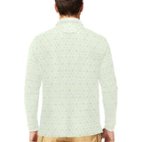 Cucumber pattern background Men's Long Sleeve Polo Shirt