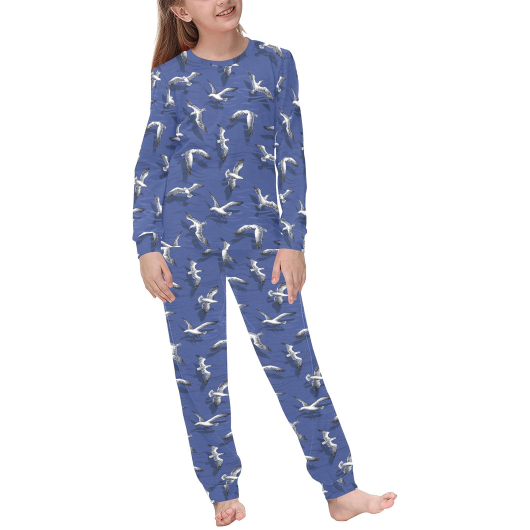 Seagull Pattern Print Design 03 Kids' Boys' Girls' All Over Print Pajama Set