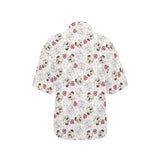 English Bulldog Pattern Print Design 01 Women's All Over Print Hawaiian Shirt