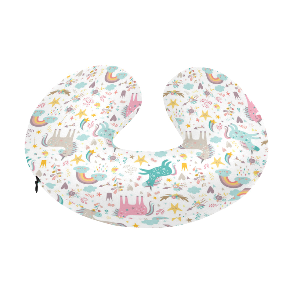 Colorful unicorn pattern U-Shaped Travel Neck Pillow
