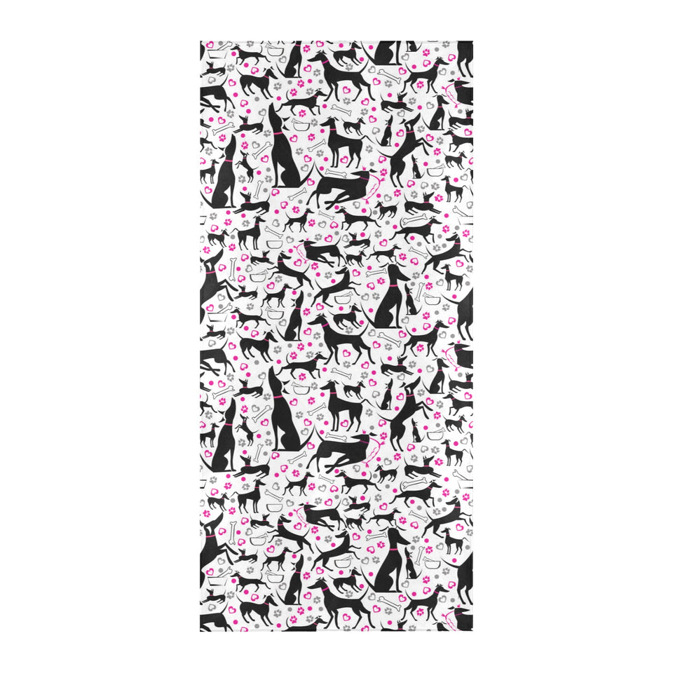 Greyhound Pattern Print Design 02 Beach Towel