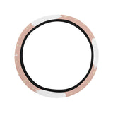 Swan flower light pink background Car Steering Wheel Cover