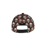 Red snake skull pattern All Over Print Snapback Cap