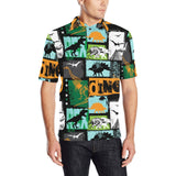 dinosaurs print pattern Men's All Over Print Polo Shirt