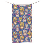 Sugar skull flower pattern Bath Towel