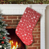 Snowflake pattern red background Christmas Stocking