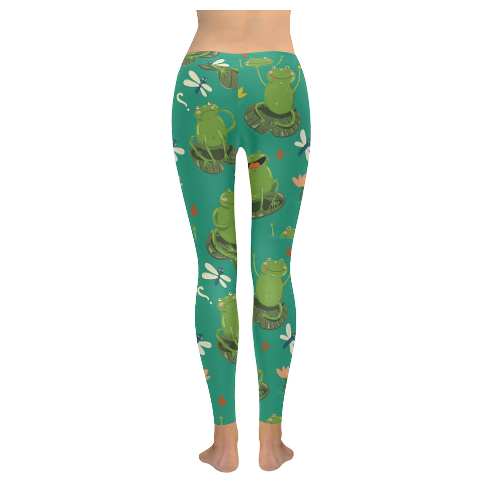 Cute frog dragonfly design pattern Women's Legging Fulfilled In US
